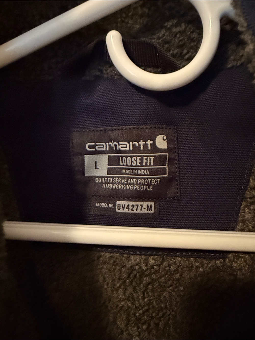 Carhartt Navy Insulated Work Vest with Sherpa Collar - Picture 3 of 3